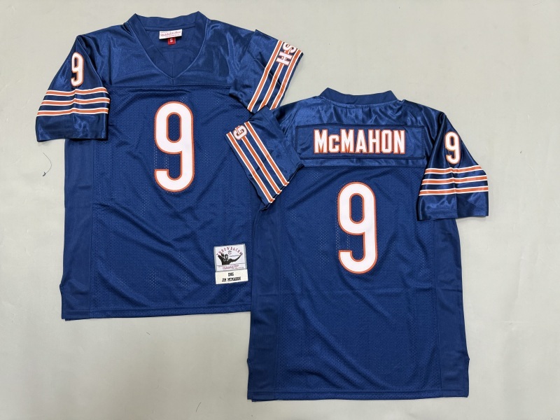 Men 2025 Nike Chicago Bears #9 Mcmahon Blue Throwback Limited NFL Jersey style 001->chicago bears->NFL Jersey